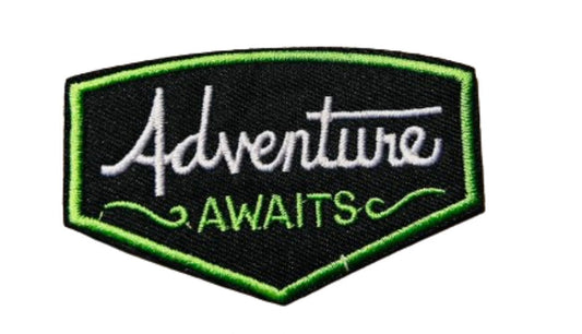 Adventure Awaits Patch Iron On Ready Patch Embroidered Filler Patch Hat Bar Patch Adventure Campimg Hiking